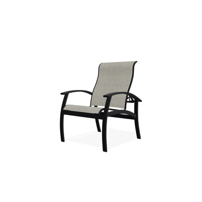 Belle Isle Sling Aluminum Frame Multi-Position Dining Chair With Marine Grade Polymer Arm Accents