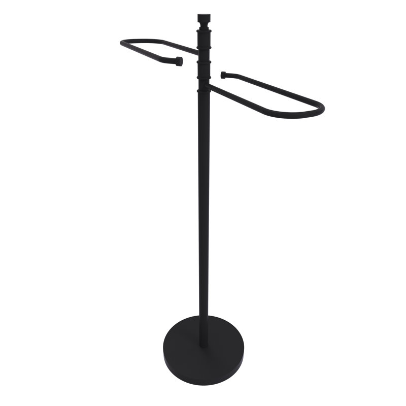 Porte-serviettes sur pied contemporain, Noir mat