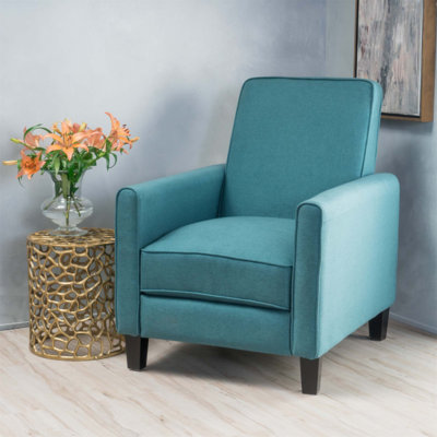 Fauteuil inclinable de 27,5 pouces avec pieds en bois d'hévéa massif, positions réglables pour un confort et un style ultimes