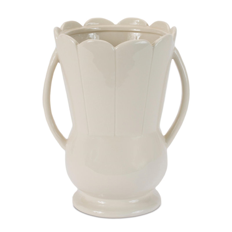 Vase festonné en grès 9 "