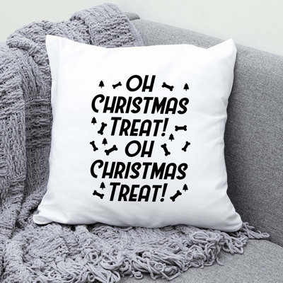 ChristmasDog_Black-02 Reversible Throw Pillow