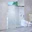 Porte de douche coulissante simple de 56 à 60 po x H 76 po, porte de salle de bain sans cadre avec verre trempé de 1/4 po (6 mm) pour douche à l'italienne,-121147836