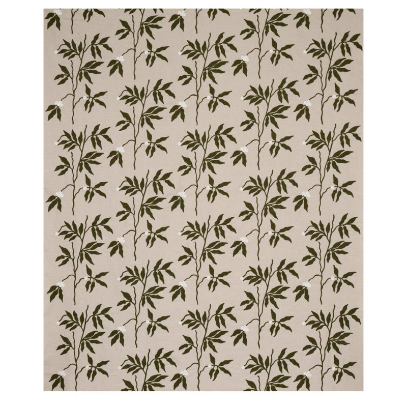 Lilla Embroidery Fabric, Olive