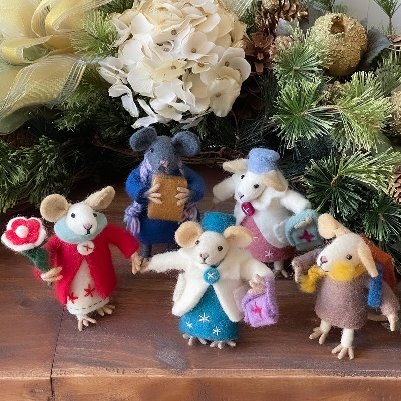 5'' Handmade Solid Colour Fabric Animals Shatterproof Hanging Figurine Ornament