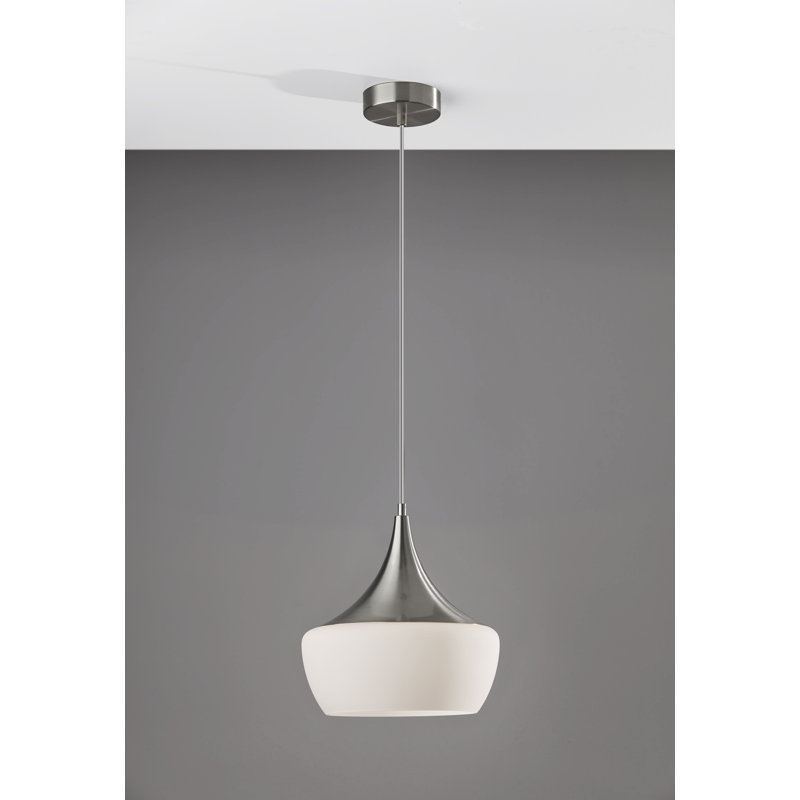 Luminaire suspendu en pot 1 lumière Bysshe, Blanc