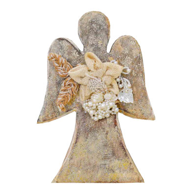 Sculpture ange de la terre en bois
