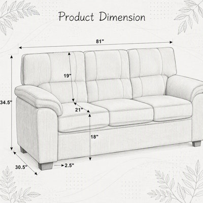 Vintage Three‑Seat Sofa