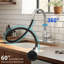 Robinet de cuisine avec douchette rétractable et 4 modes de pulvérisation en nickel brossé pour robinet de cuisine commercial à 1 ou 3 trous avec boucle verrouillable pour éviers de bar