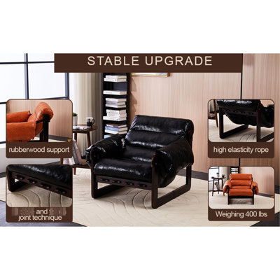 Méridienne orange avec assise en forme de nuage, structure en bois d'hévéa, traitement à l'épreuve de l'assemblage, assemblage rapide, amovible de style médiéval en métal, rembourrage en polypropylène, hydrofuge