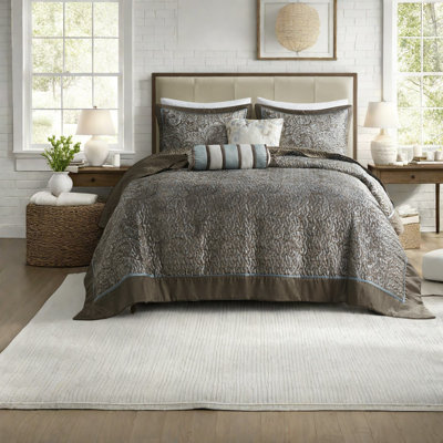 Ensemble de literie luxueuse en jacquard 5 pièces, coton confortable avec motif cachemire, grand lit réversible