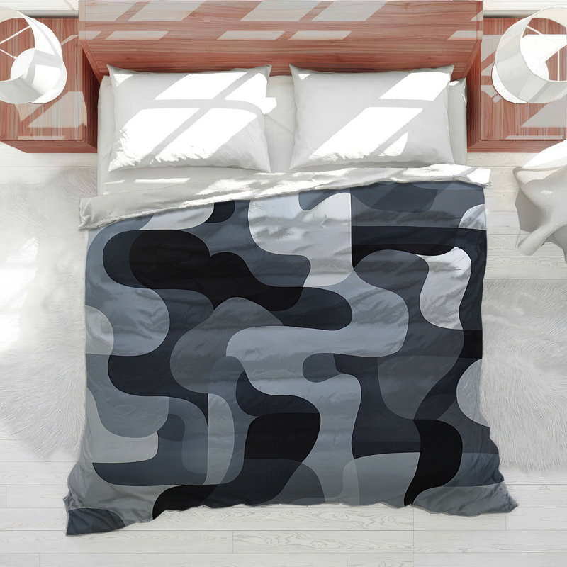 Abstract Curves Bedding Abstract Comforter Minimalist, Queen Comforter
