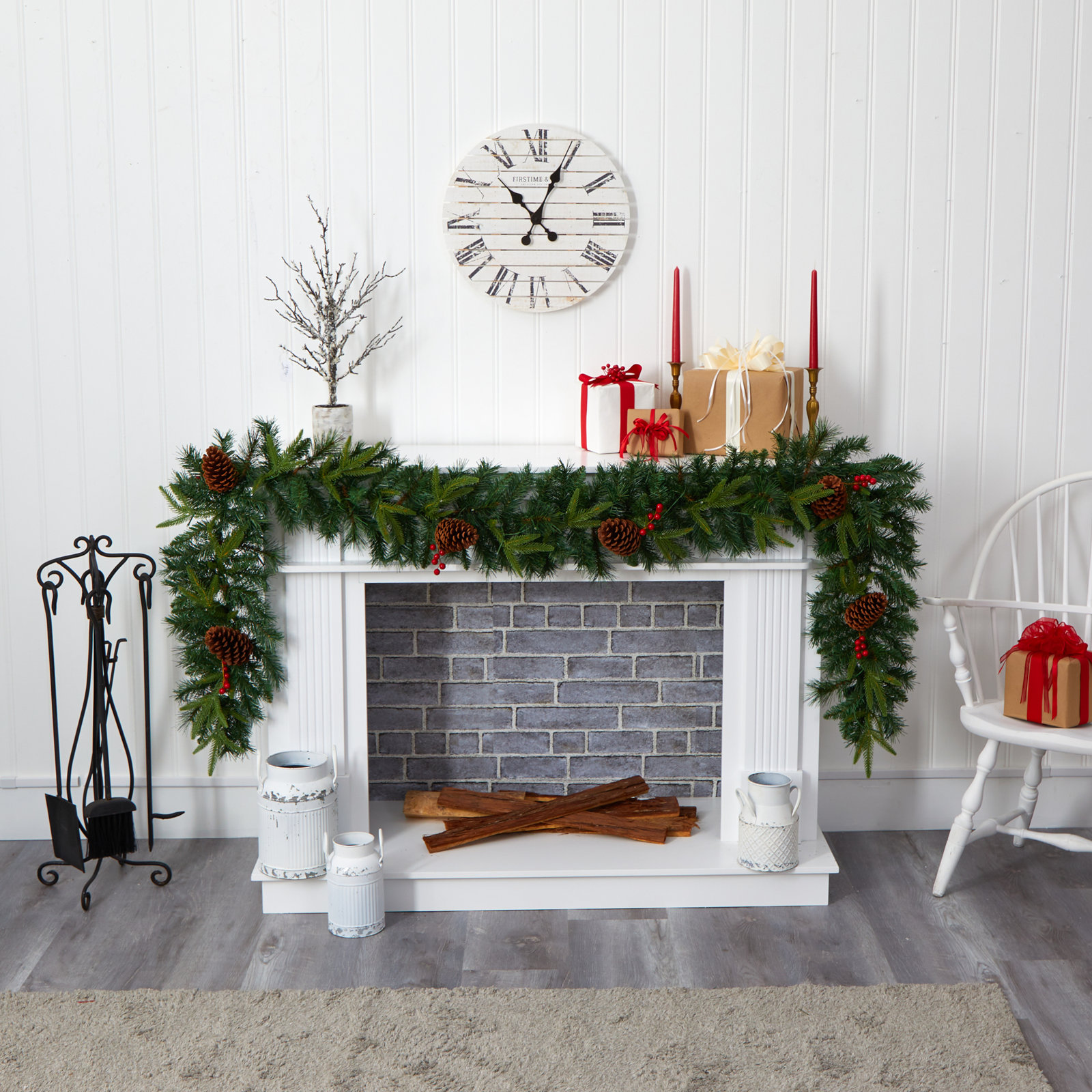 6'' in. Lighted Faux Garland