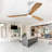 Hot Sales 60 Inch Modern Ceiling Fan With 3 Color Dimmable 3 Solide Wood Blades Remote Control Reversible DC Motor With Led Light-665863222-665863217-665863214