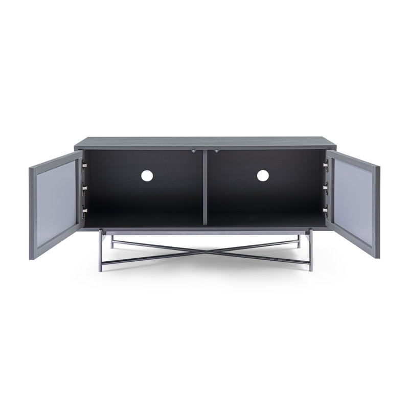 Aldino TV Stand for TVs up to 50", Grey/Dark Chrome