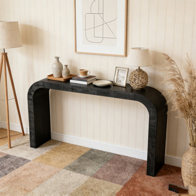 52" Wood Console Table with Curved Edge