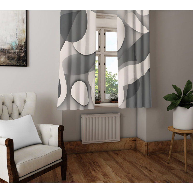 Paire de rideaux semi-transparents en polyester Diemo, L 20 po x L 52 po