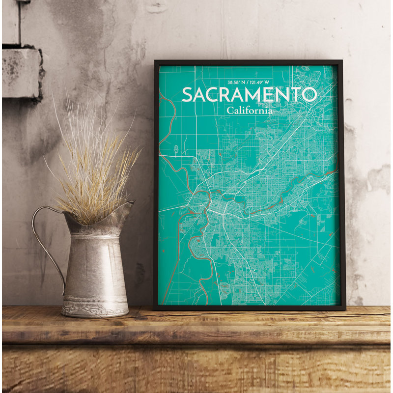Sacramento City Map - No Frame Print, 43.2cm H x 27.9cm W x 0.1cm D