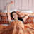 3-Piece King Size Quilt Set - Lightweight Microfiber Bedspread & 2 Pillow Shams, Burnt Orange Rust Aztec Boho Pattern, Oversized 98x106 Inches, All-Season Bed Cover-122570582-122570585