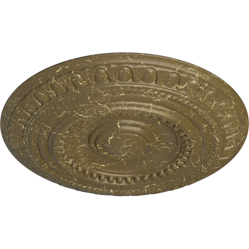 Médaillon de plafond Endurathane Alexa, DE 15 po x P 1 3/4 po (convient aux auvents jusqu'à 3 po), fini blanc perle peint à la main