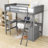 Wood Loft Bed with Desk and Shelves-70556376-123247229