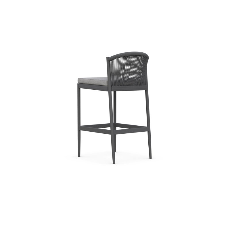 Catalina Patio Bar Stool with Cushion, 32.48" H, Charcoal