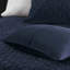 Couette en velours bleu marine - Grand lit/grand lit avec rembourrage en coton, 3 pièces, extra chaude et douce au toucher