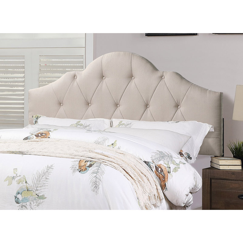 Structure de lit tapissier contemporaine, Marron clair, Grand