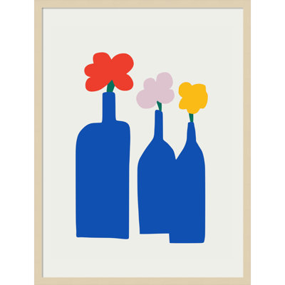 Blue Bottle Vase Print by Little Dean