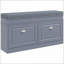 Banc à chaussures, rangement pour hall d'entrée moderne avec coussin, 2 tiroirs, tablette réglable, peut contenir 8 paires, gris ardoise | Panneau de particules | Hall d'entrée