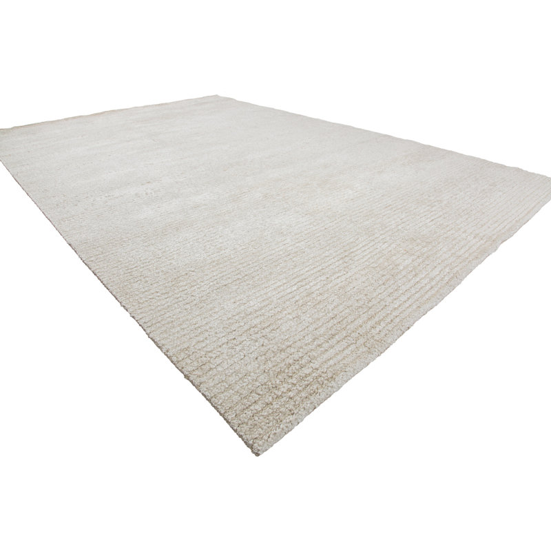 Tapis blanc tissé à la main Miles, Rectangle 8 pi x 10 pi