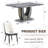 63" Modern Gray Dining Table Set With PU Leather Chairs, U-Shaped MDF Base-116446667-116446669