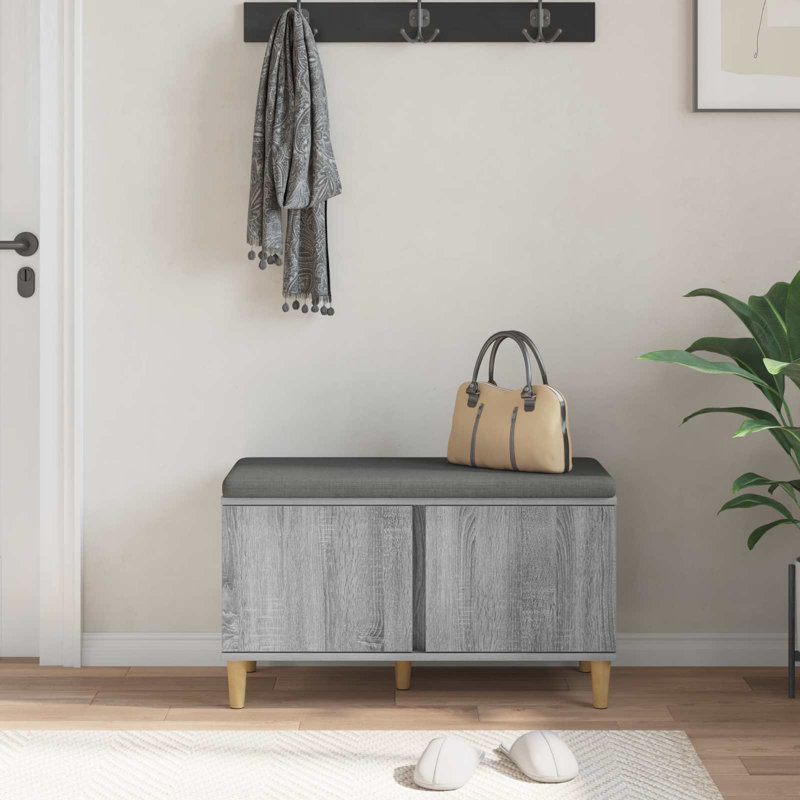 Storage Bench, 46cm H x 80cm W x 38cm D, Grey Sonoma