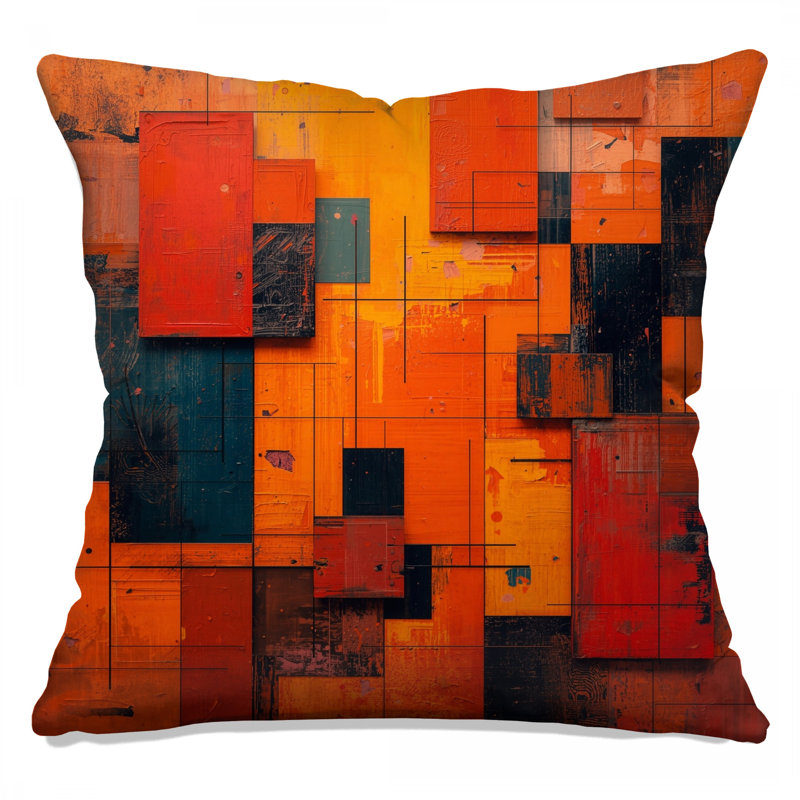 Coussins décoratifs orange et rouges, 26 x 26 pouces