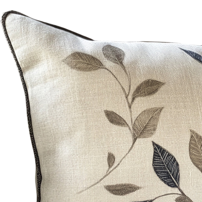 Minimalist Natural Leaf Print Pillow