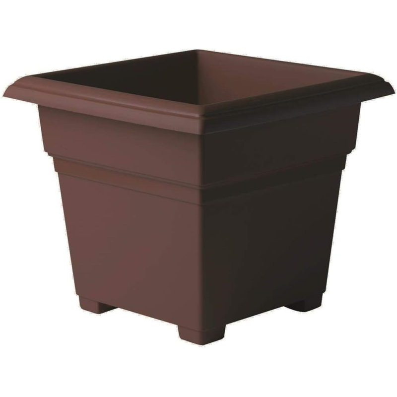 Novelty Plastic Countryside Indoor/Outdoor Square Tub Planter, Brown, 18in, 15'' H x 18'' W x 18'' D, Brown