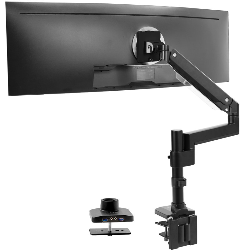 ErgoFlex Ultrawide 49" Aluminum Monitor Desk Mount with USB Ports