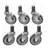 Casters 4" Rolling Wheel With Brakes (Set Of 6) - Wheels For Work Table And Equipment Stand