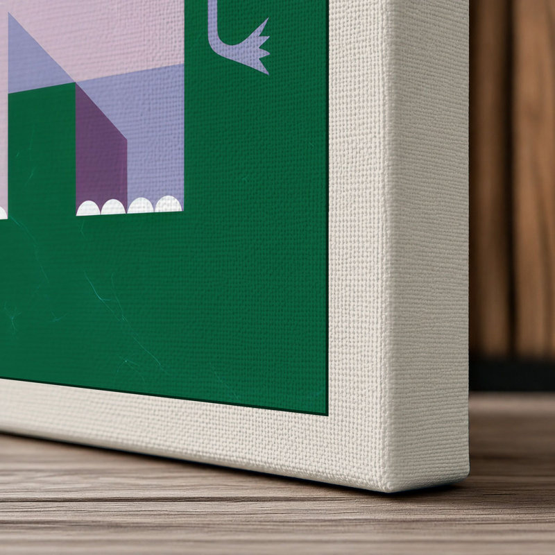 Elephant's Trumpet Geometric - Wrapped Canvas, 18x12 - 45.7 x 30.5 cm, Cream Border