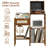 3-Tier Record Player Stand, Vintage Brown Wood With Rattan, Vinyl Storage For 300+ Albums, For Living Room-807614463