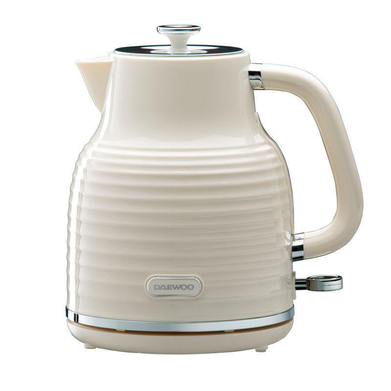Daewoo Sienna Jug Kettle 1.7 Litre Cordless 360° Base 3KW Rapid Boil Grey Cream, Cream