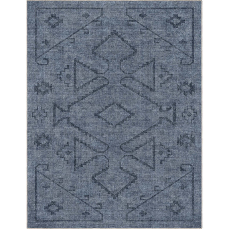 Tapis bleu marine Kehr Bottineau, Rectangle 9'10" x 13'