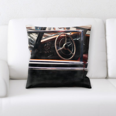 Steering Wheel Microsuede Reversible Throw Pillow