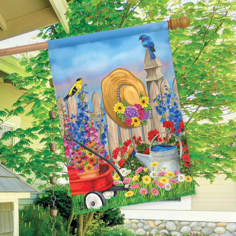 Green Thumb Spring House Flag