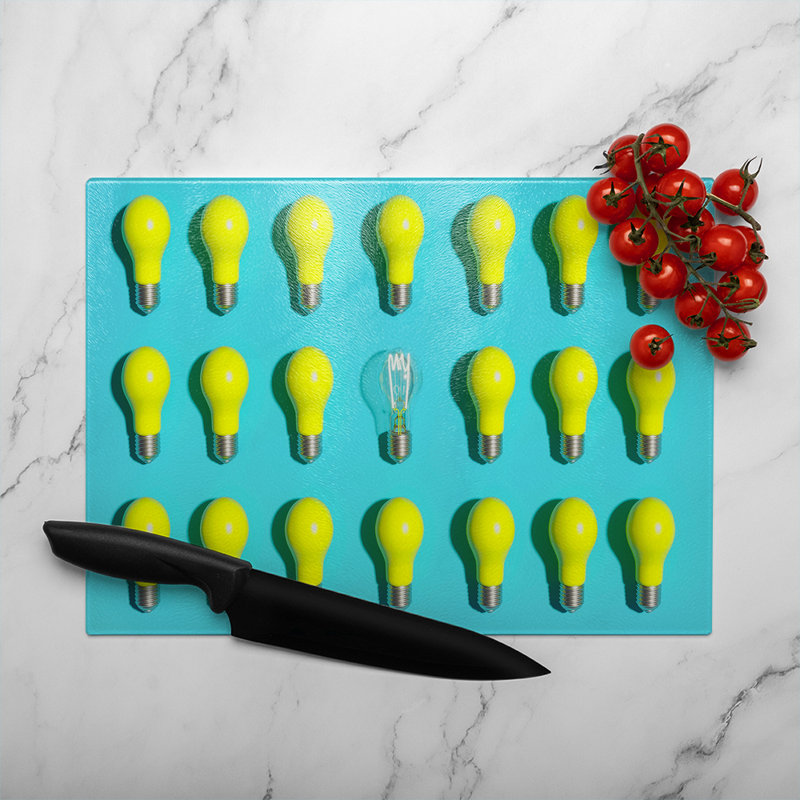 Bulbs Glass Chopping Board