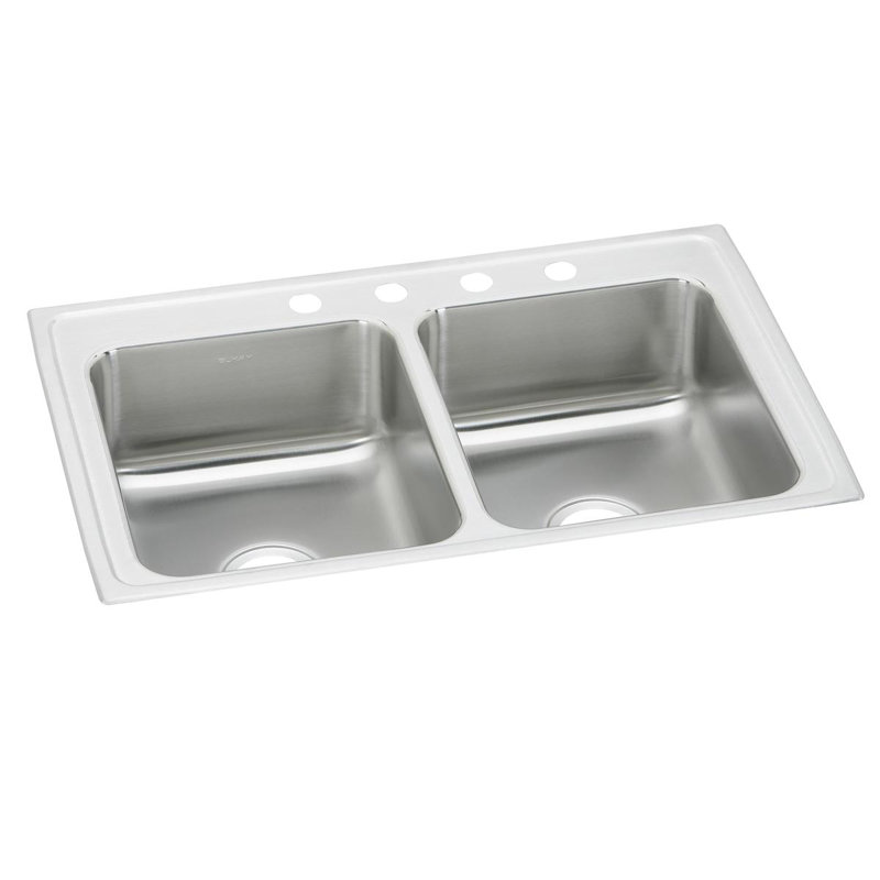 Évier de cuisine à double cuve encastrable L 33 po x l 19,5 po Celebrity, 0 trou