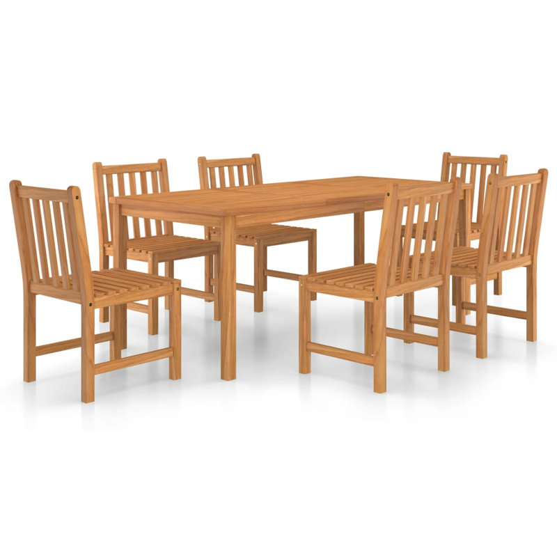 Shrewsbury 6 - Person Solid Wood Patio Dining Set Rectangular Table