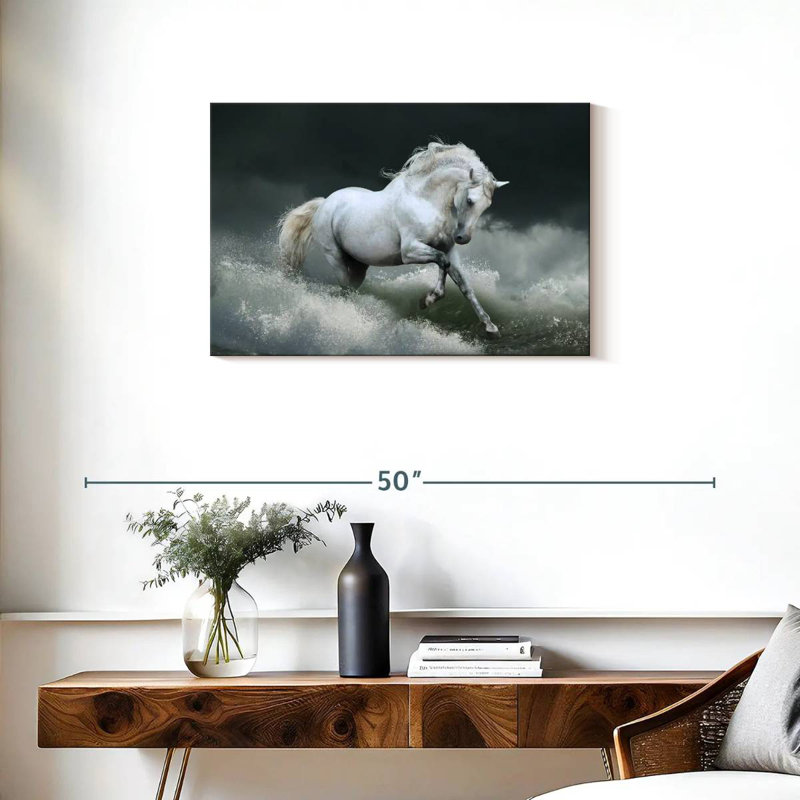 Cheval blanc Brampt, H 20 po x l 30 po