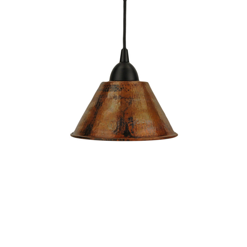 Luminaire suspendu dôme en cuivre martelé Britt, 7 po