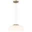 Grand luminaire suspendu moderne en or brossé 12,8 pouces avec abat-jour en verre blanc dôme - Plafonnier de hall d'entrée à hauteur réglable à intensité variable-128645703