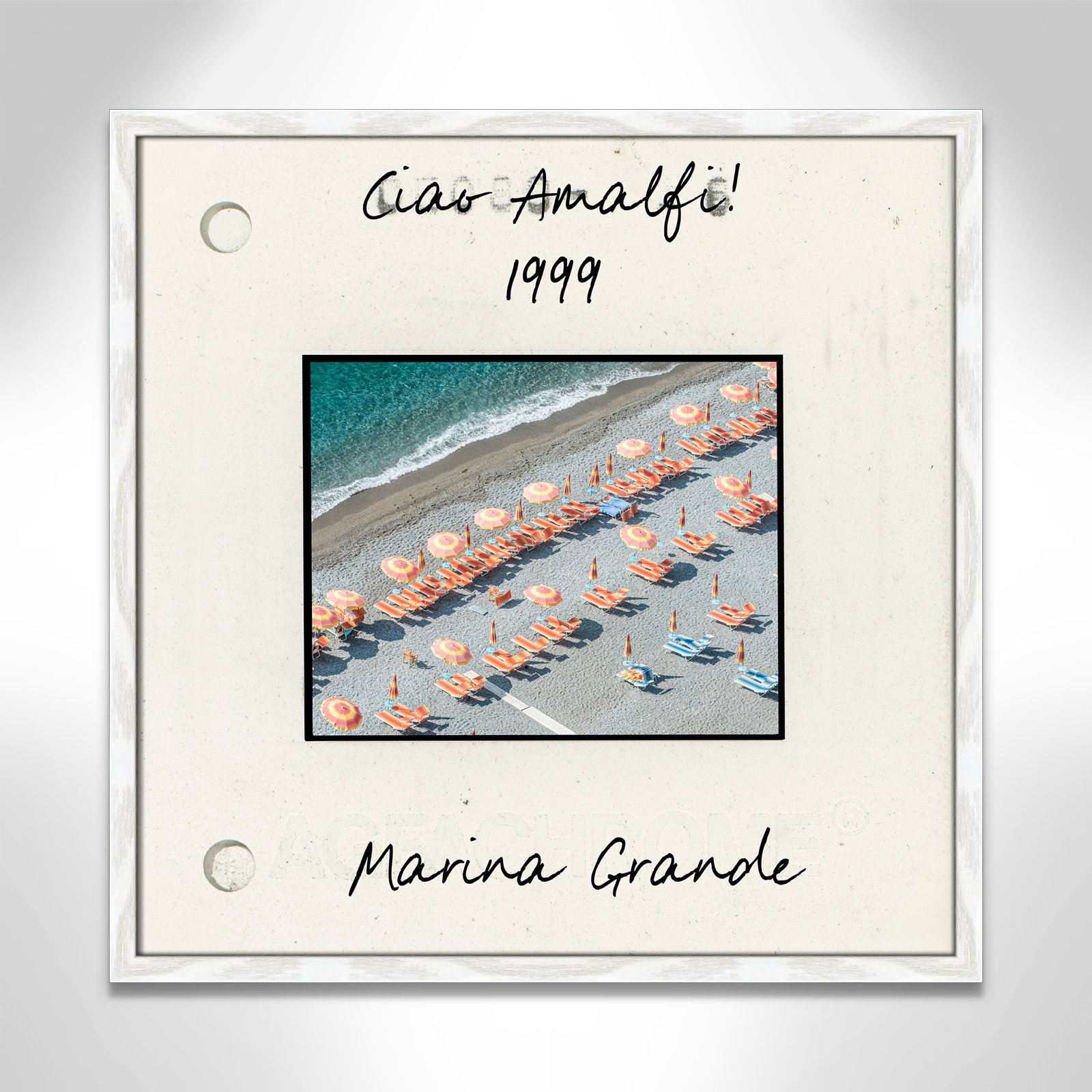Ritona "Amalfi, Italy - Marina Grande" Print, White Single Picture Framed Paper, 23.5" H x 23.5" W x 0.75" D